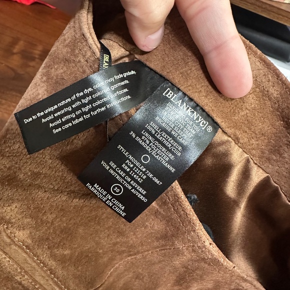 NWT BlankNYC Brown Suede Leather Asymmetric Boho Skirt Sz 30 - Picture 7 of 7